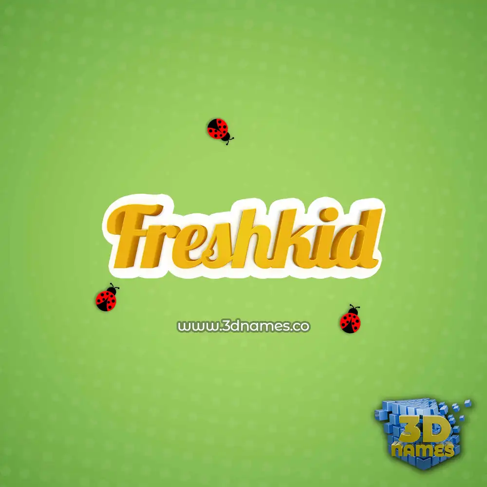freshkid in Ladybugs style - 3D name wallpaper