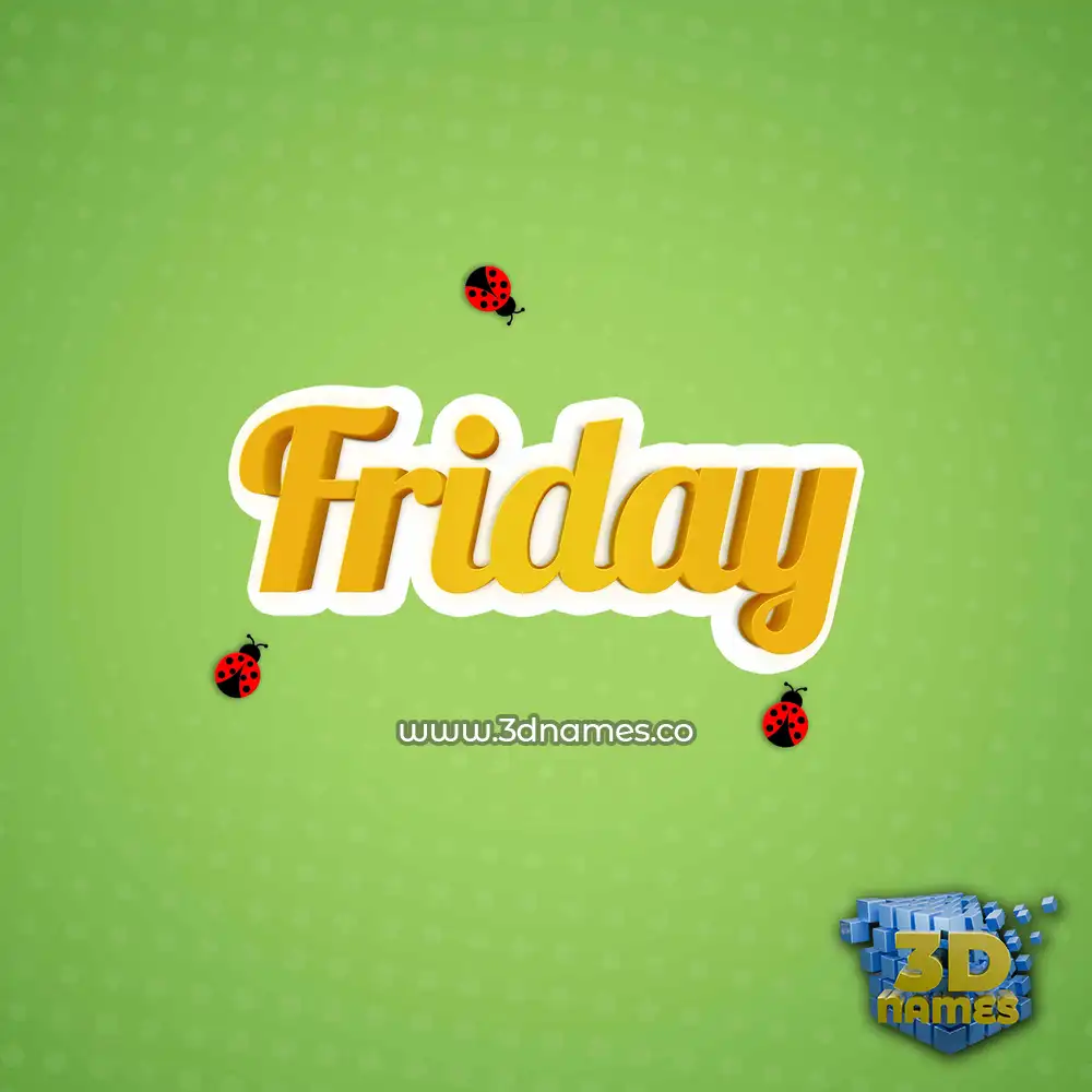 friday in Ladybugs style - 3D name wallpaper
