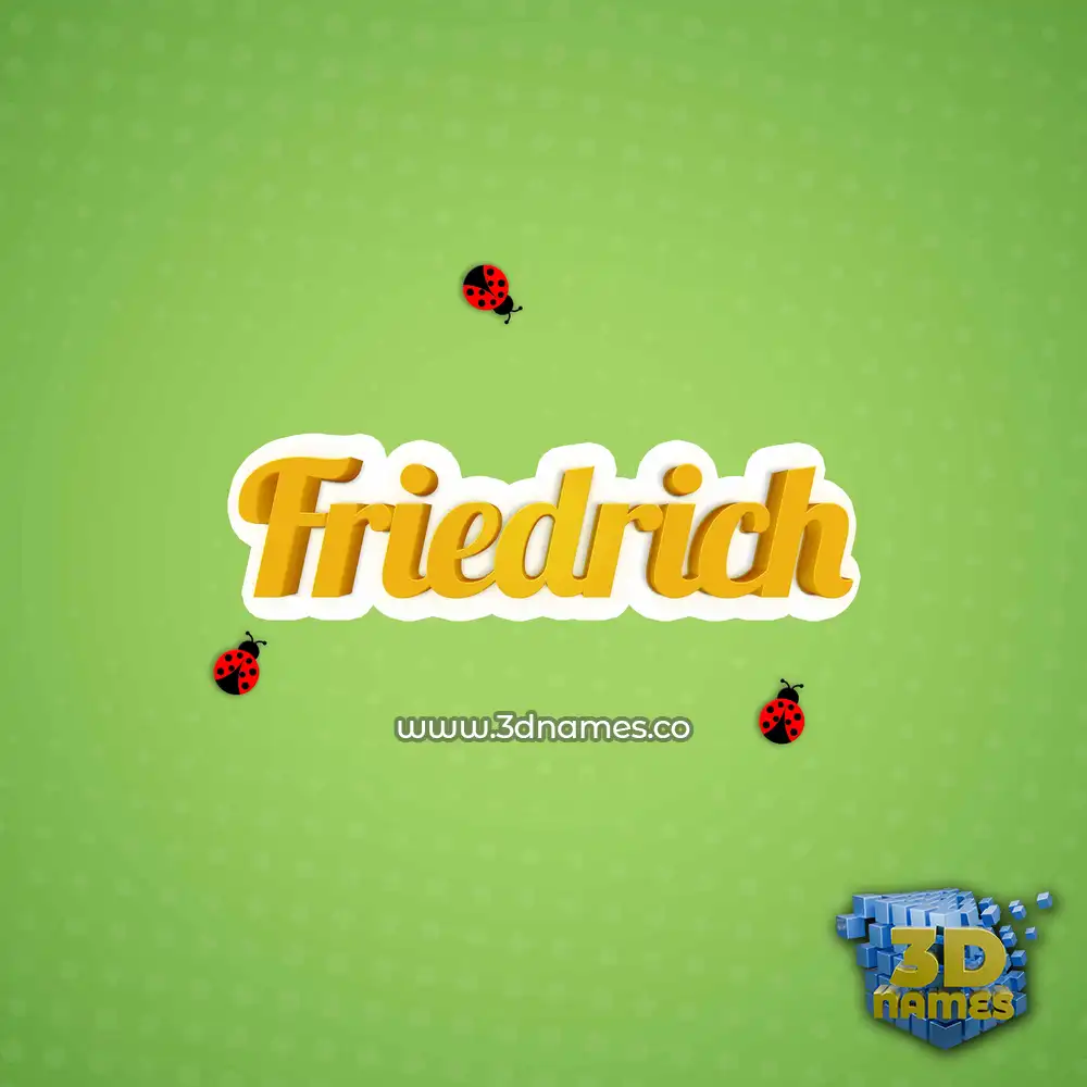 friedrich in Ladybugs style - 3D name wallpaper