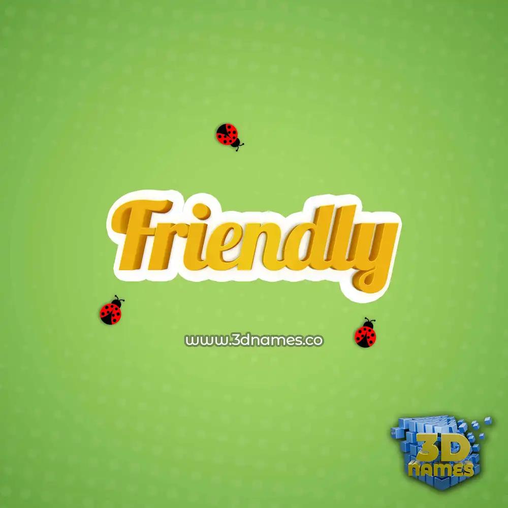 friendly in Ladybugs style - 3D name wallpaper