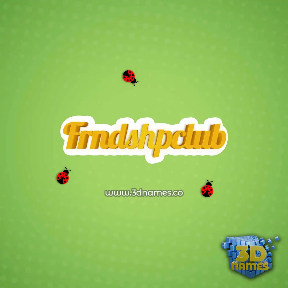 frndshpclub in Ladybugs style - 3D name wallpaper