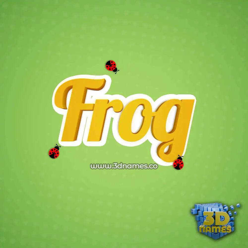 frog in Ladybugs style - 3D name wallpaper