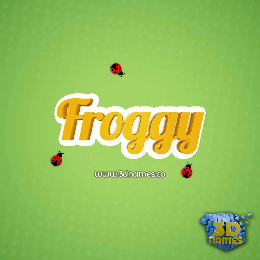 froggy in Ladybugs style - 3D name wallpaper