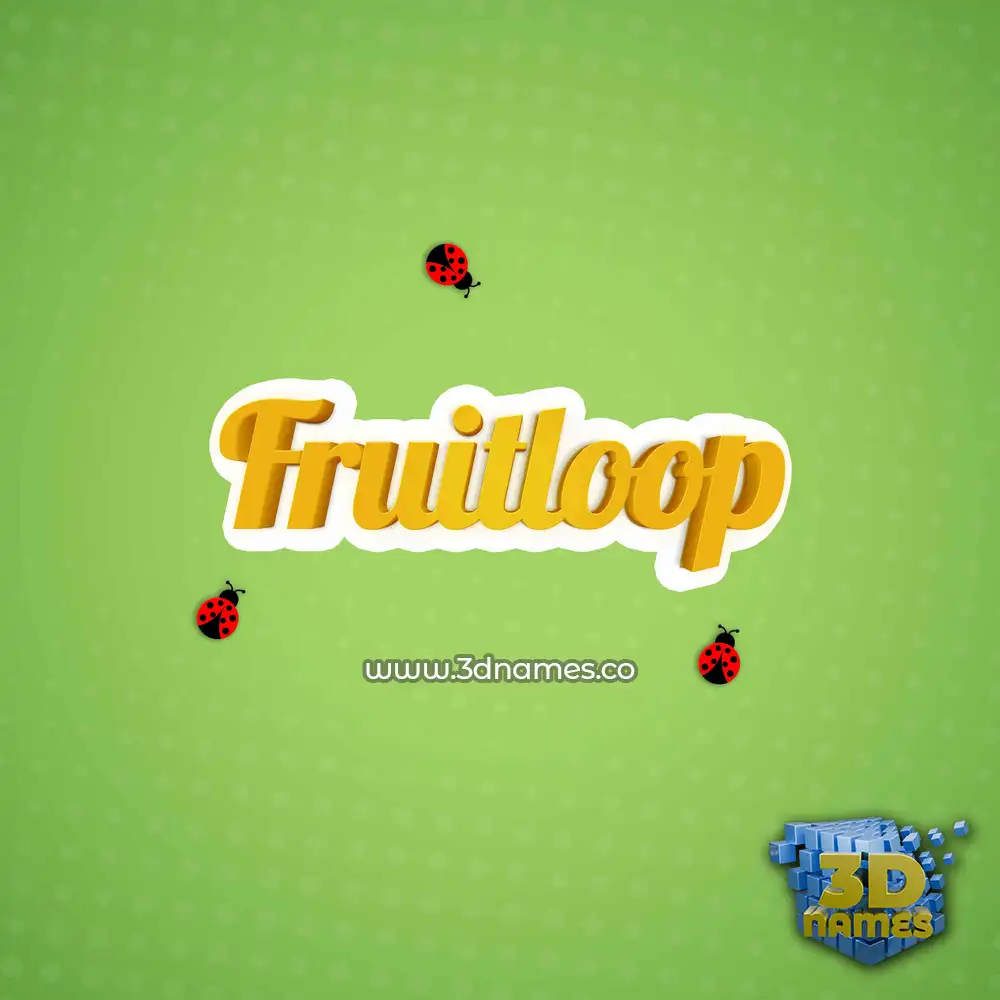 fruitloop in Ladybugs style - 3D name wallpaper
