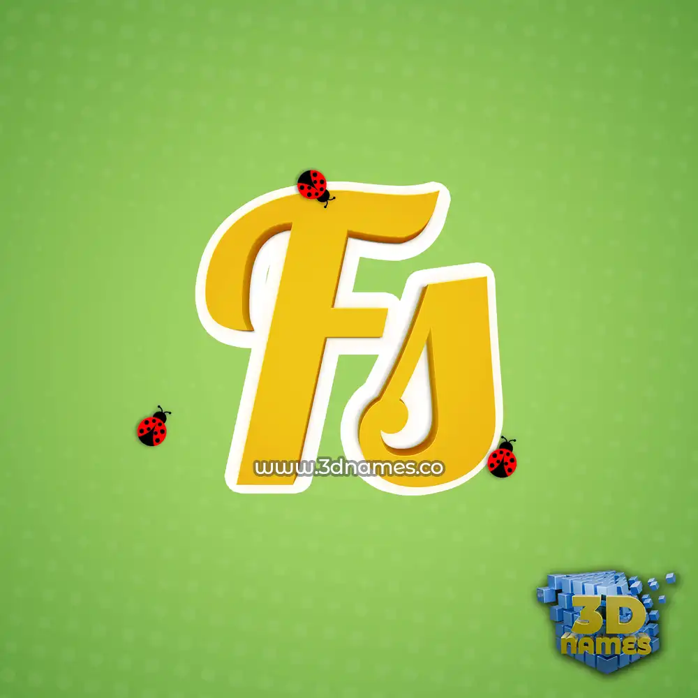 fs in Ladybugs style - 3D name wallpaper