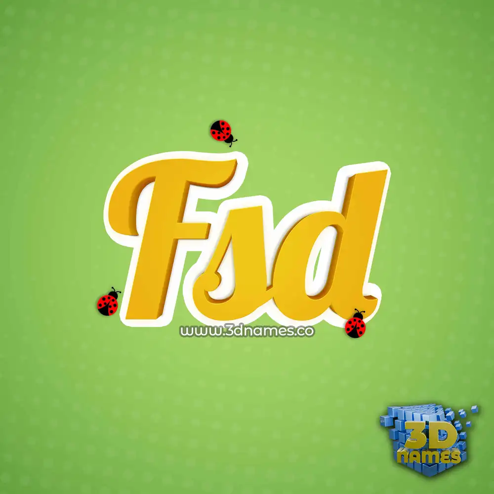 fsd in Ladybugs style - 3D name wallpaper