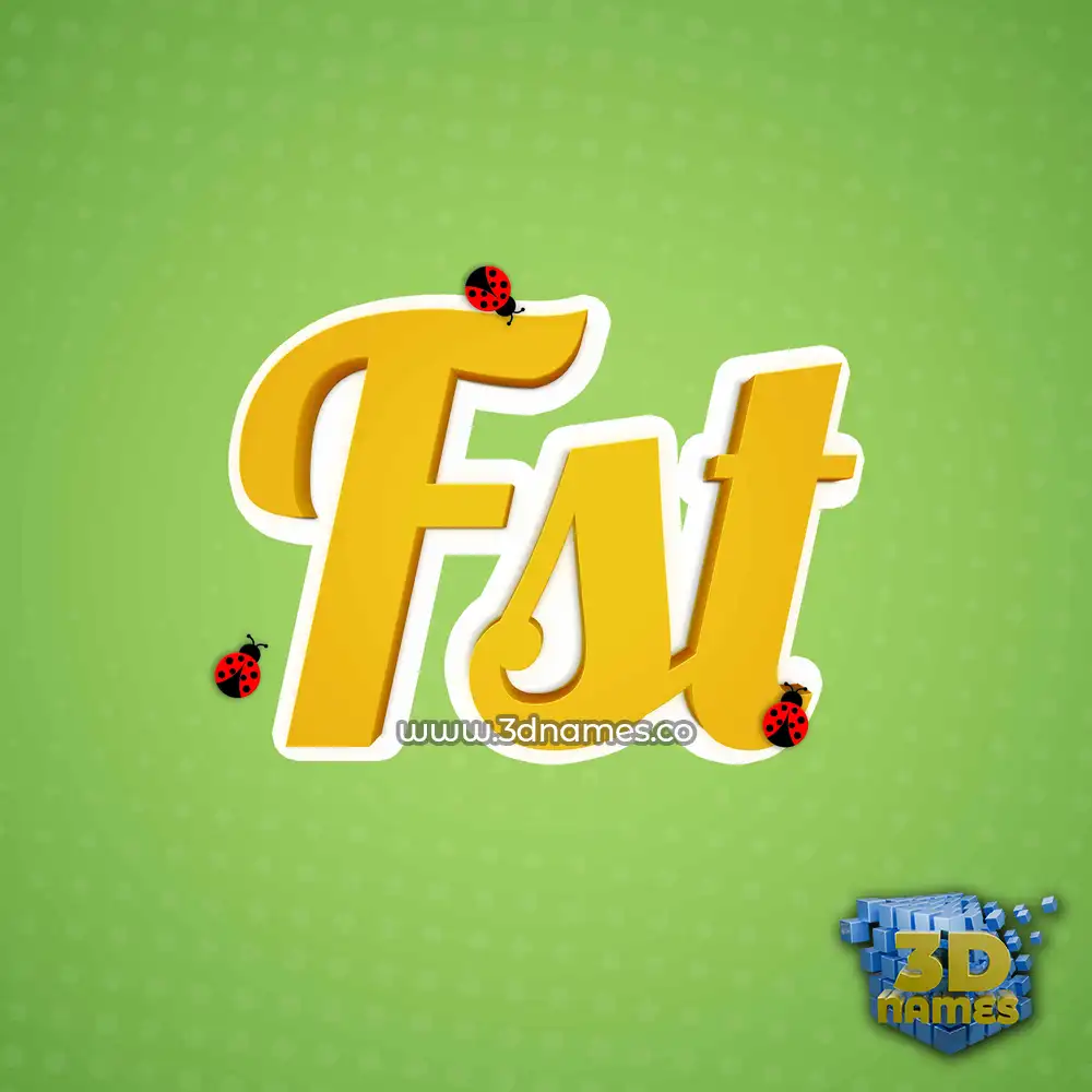 fst in Ladybugs style - 3D name wallpaper