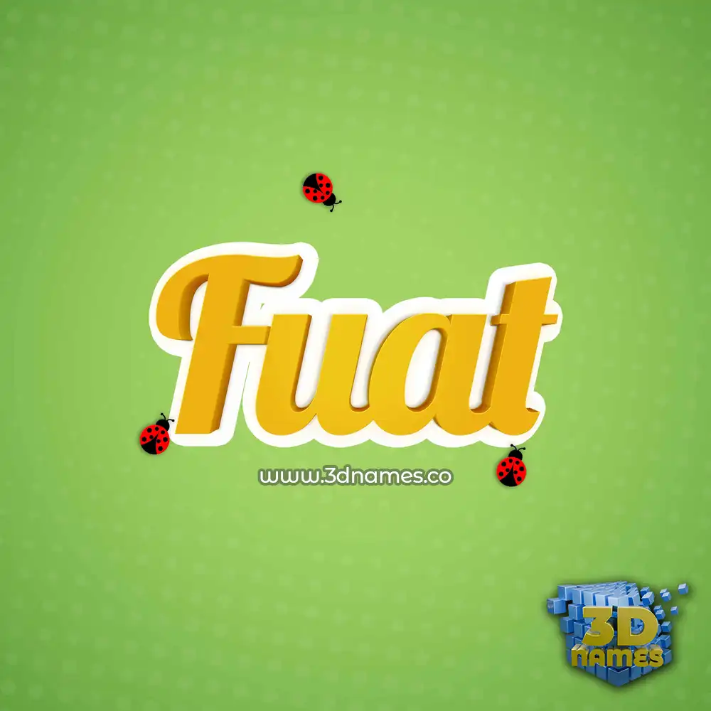 fuat in Ladybugs style - 3D name wallpaper