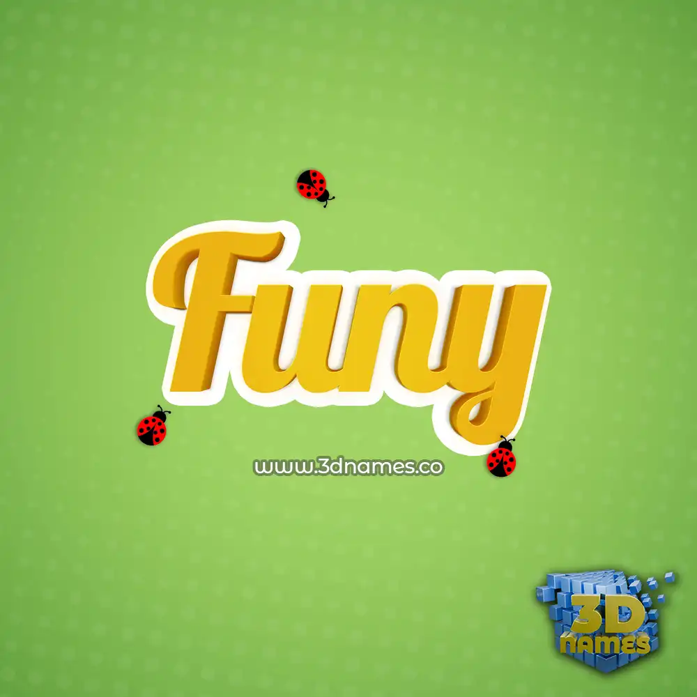 funy in Ladybugs style - 3D name wallpaper