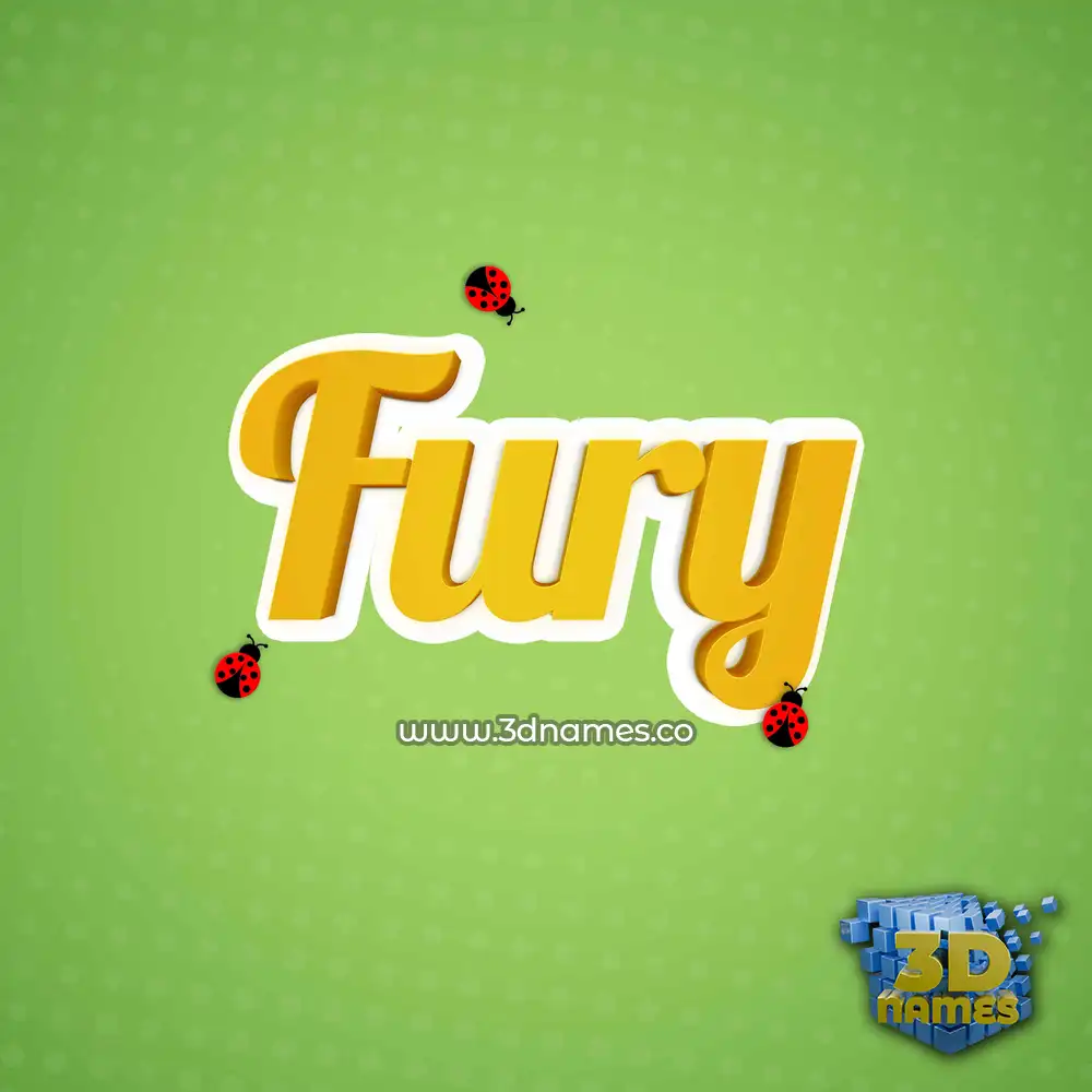 fury in Ladybugs style - 3D name wallpaper