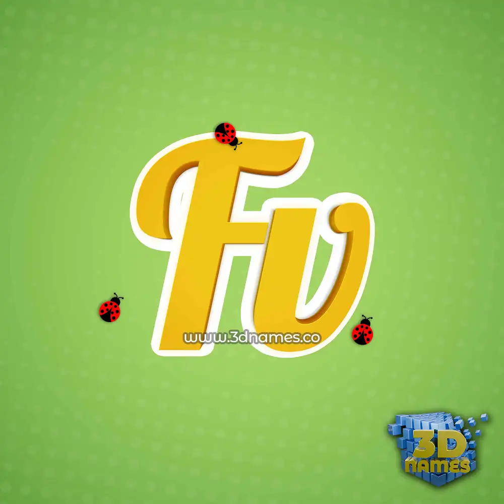 fv in Ladybugs style - 3D name wallpaper
