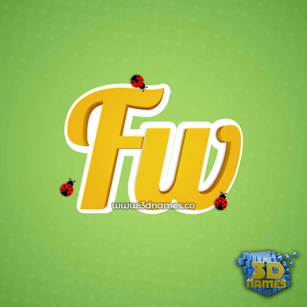 fw in Ladybugs style - 3D name wallpaper
