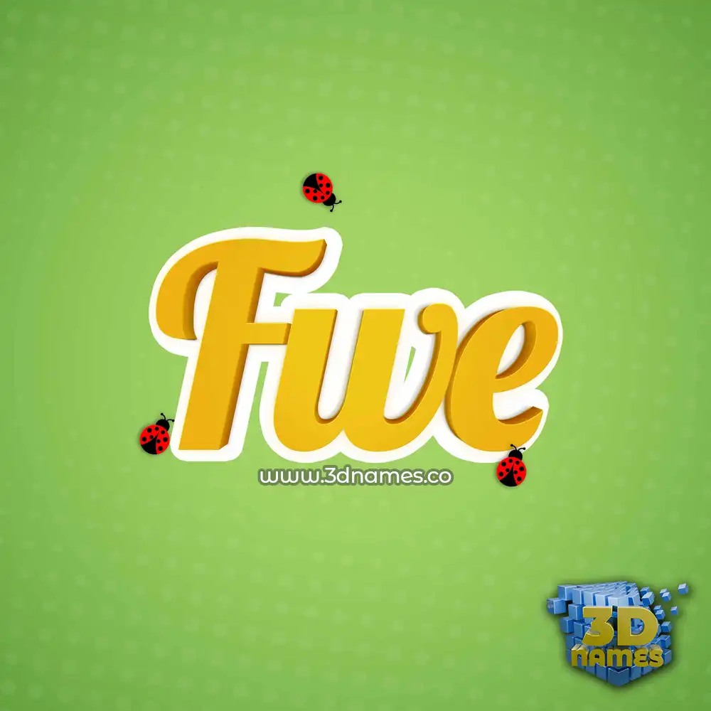 fwe in Ladybugs style - 3D name wallpaper