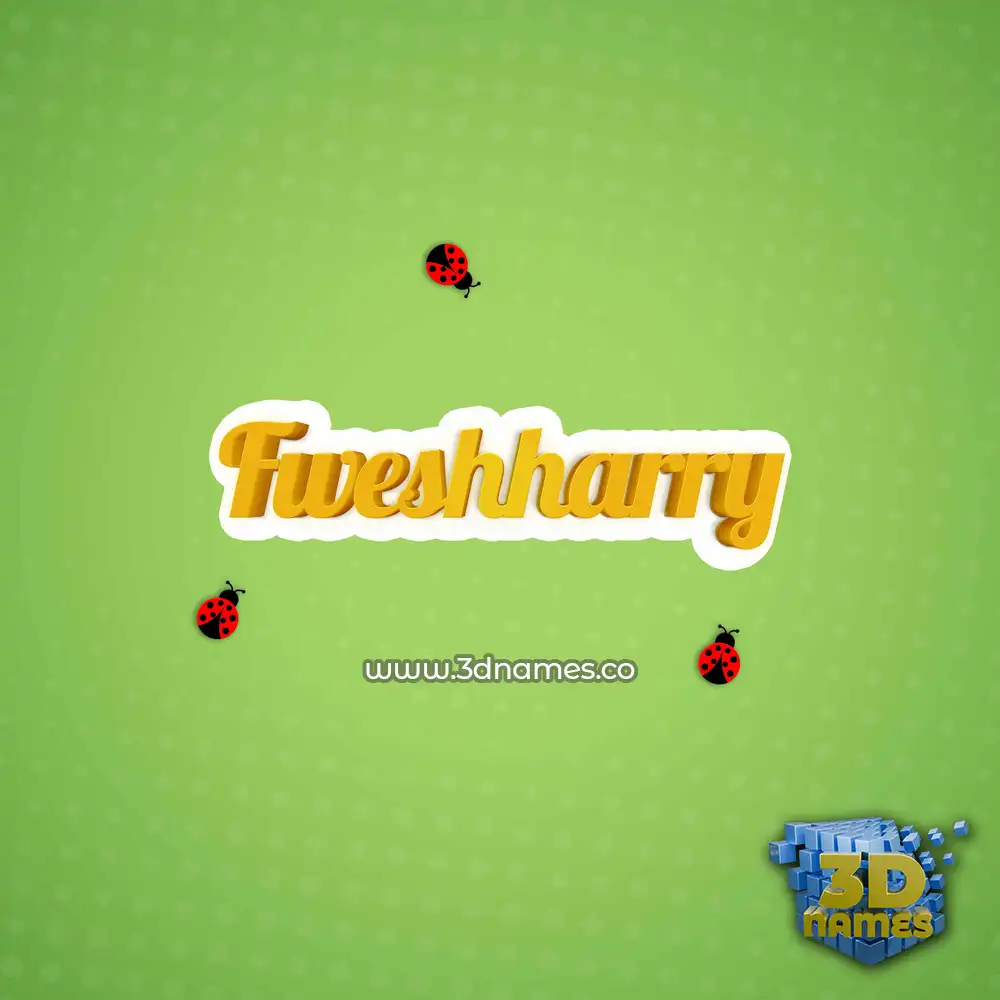 fweshharry in Ladybugs style - 3D name wallpaper