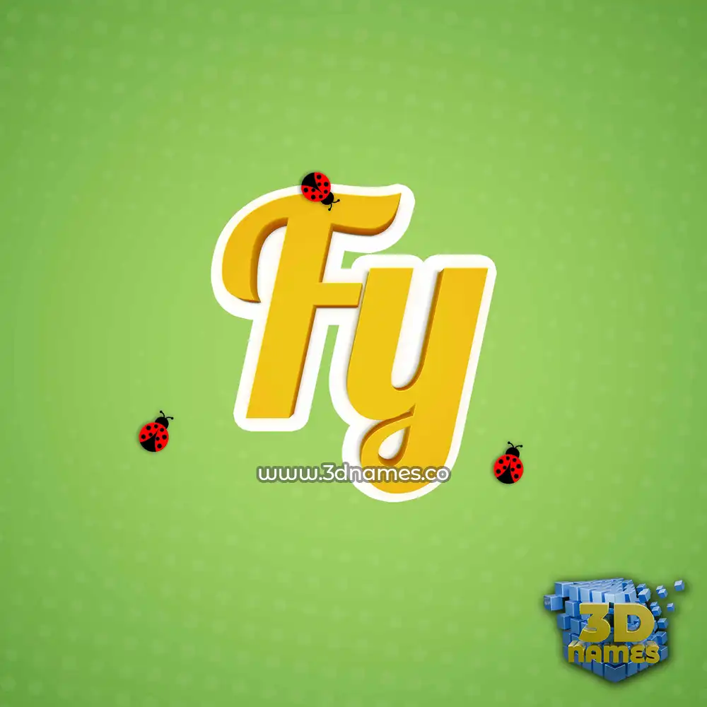 fy in Ladybugs style - 3D name wallpaper