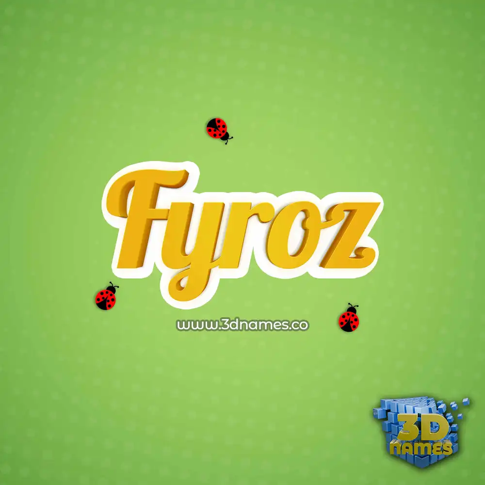 fyroz in Ladybugs style - 3D name wallpaper