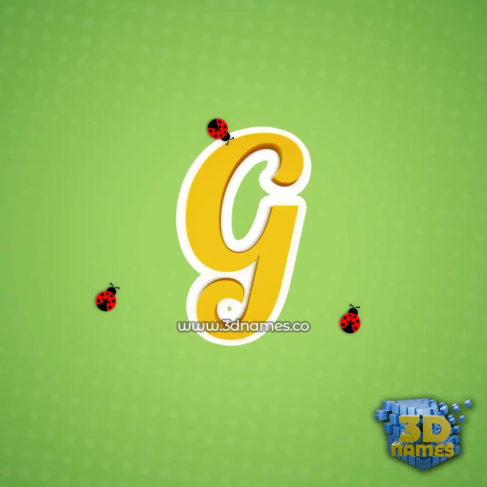 g in Ladybugs style - 3D name wallpaper