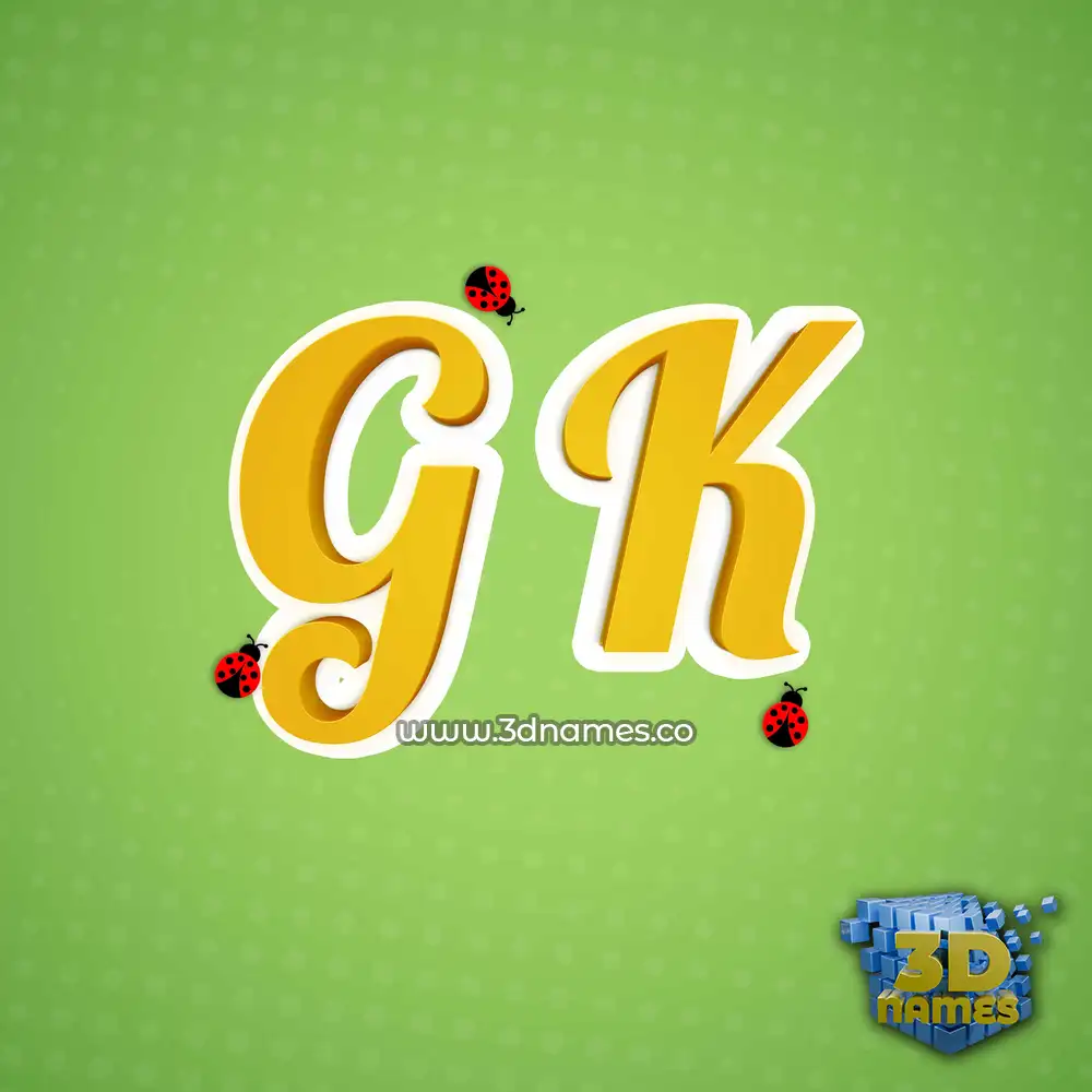 g k in Ladybugs style - 3D name wallpaper
