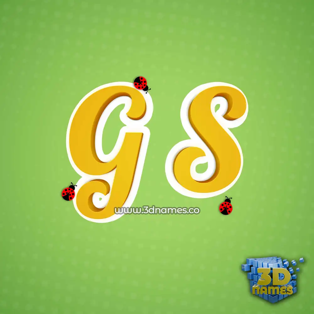 g s in Ladybugs style - 3D name wallpaper