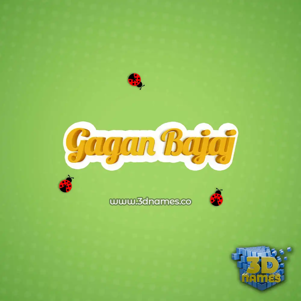 gagan bajaj in Ladybugs style - 3D name wallpaper