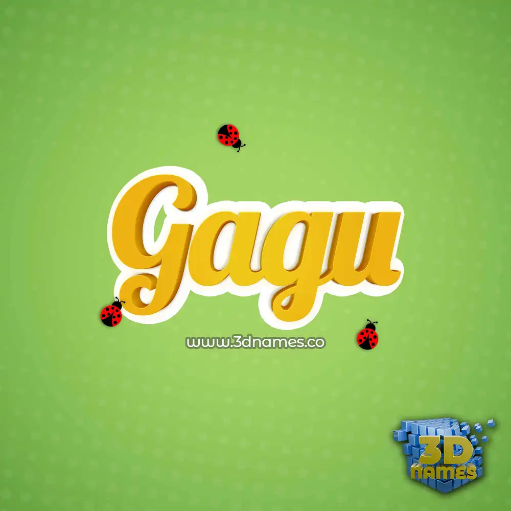 gagu in Ladybugs style - 3D name wallpaper