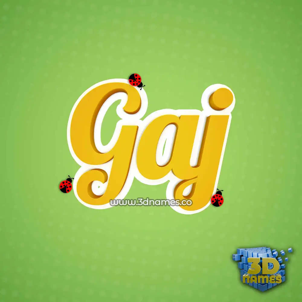 gaj in Ladybugs style - 3D name wallpaper