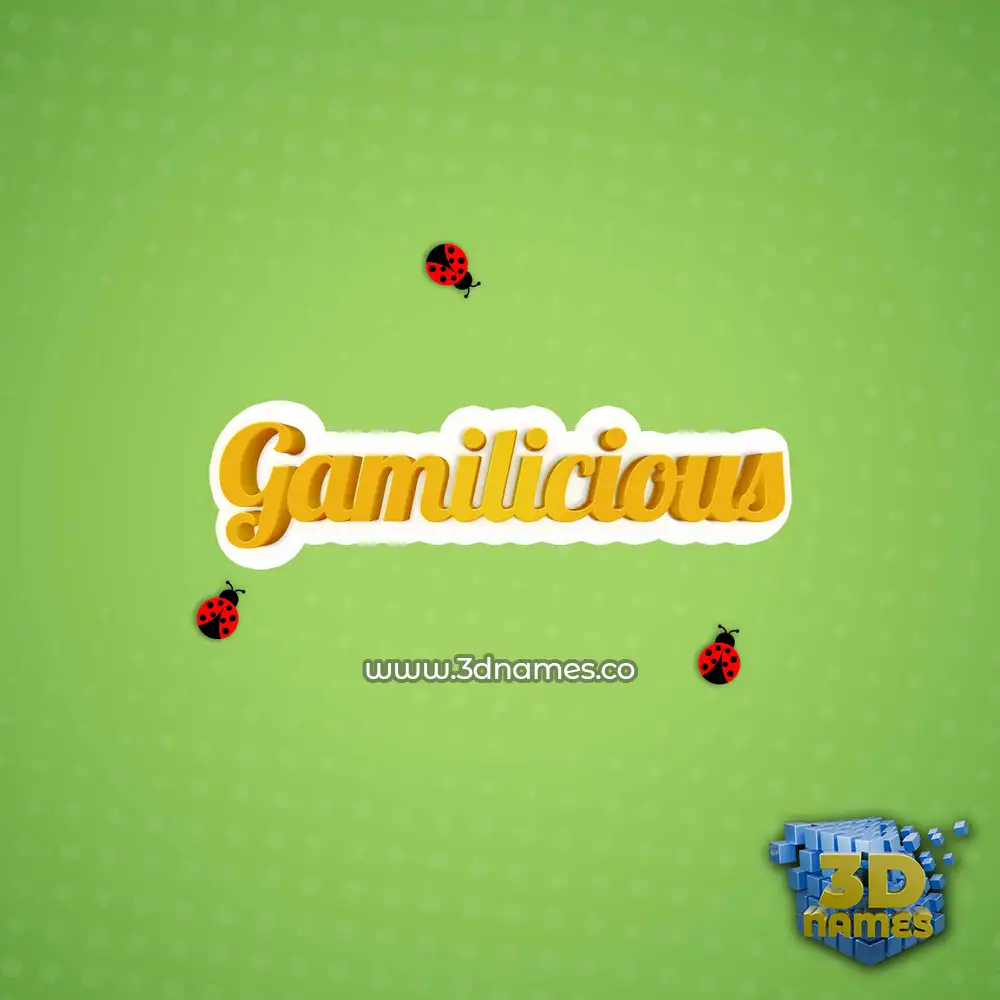 gamilicious in Ladybugs style - 3D name wallpaper