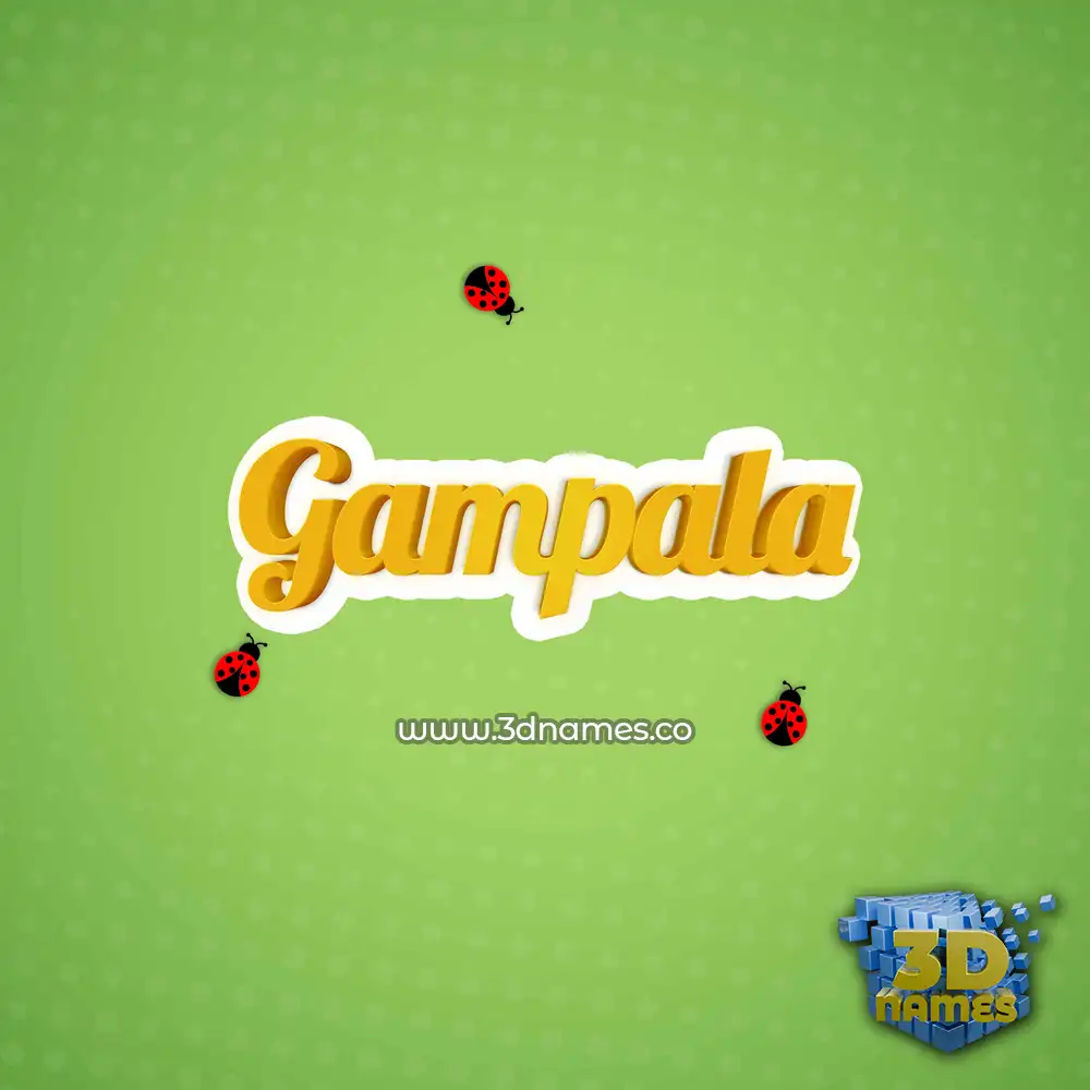 gampala in Ladybugs style - 3D name wallpaper