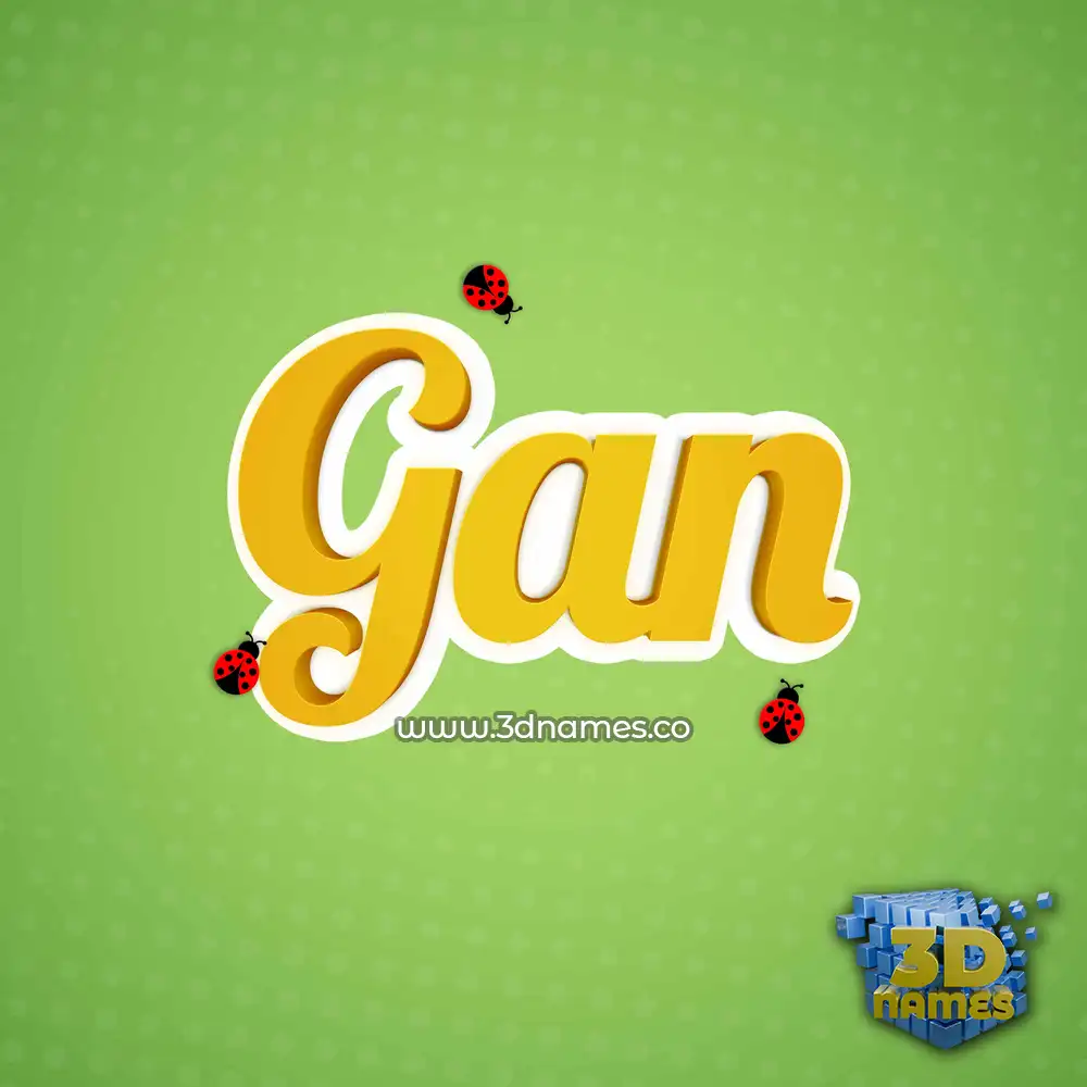 gan in Ladybugs style - 3D name wallpaper