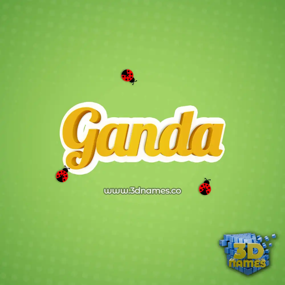 ganda in Ladybugs style - 3D name wallpaper