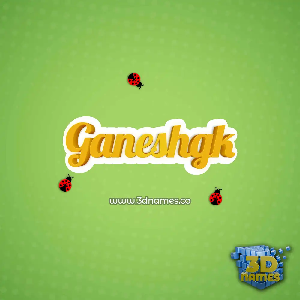 ganeshgk in Ladybugs style - 3D name wallpaper