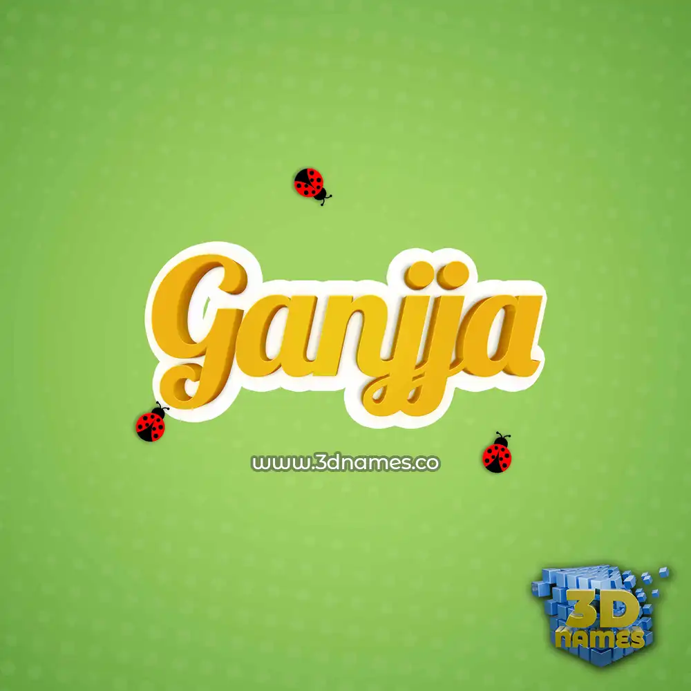 ganjja in Ladybugs style - 3D name wallpaper