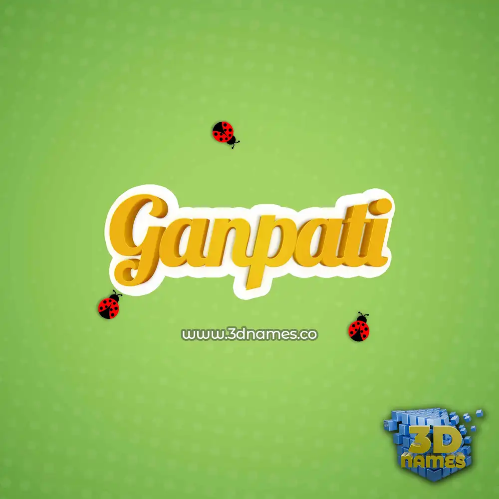 ganpati in Ladybugs style - 3D name wallpaper