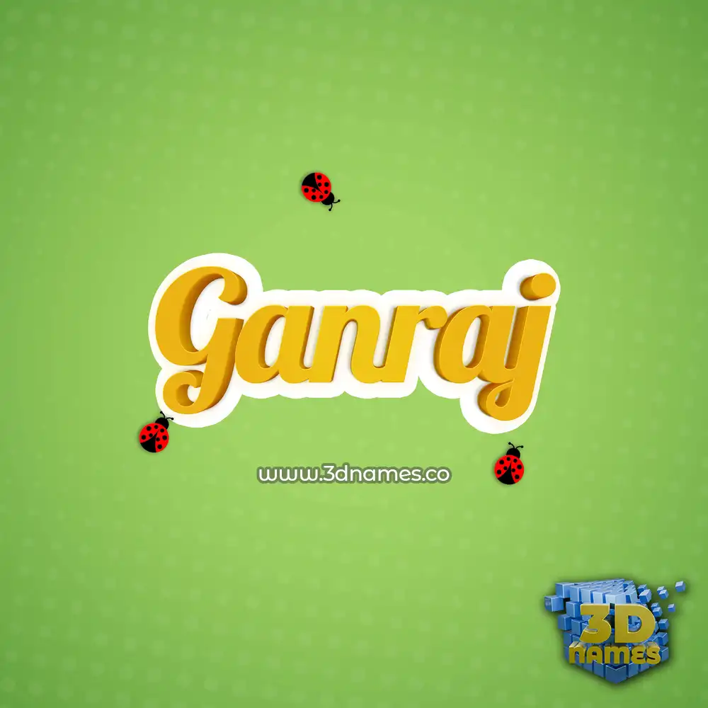 ganraj in Ladybugs style - 3D name wallpaper