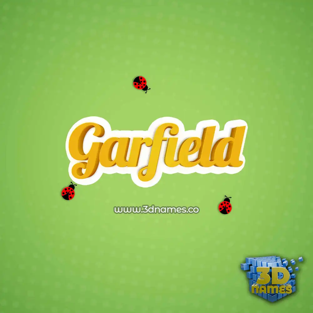 garfield in Ladybugs style - 3D name wallpaper