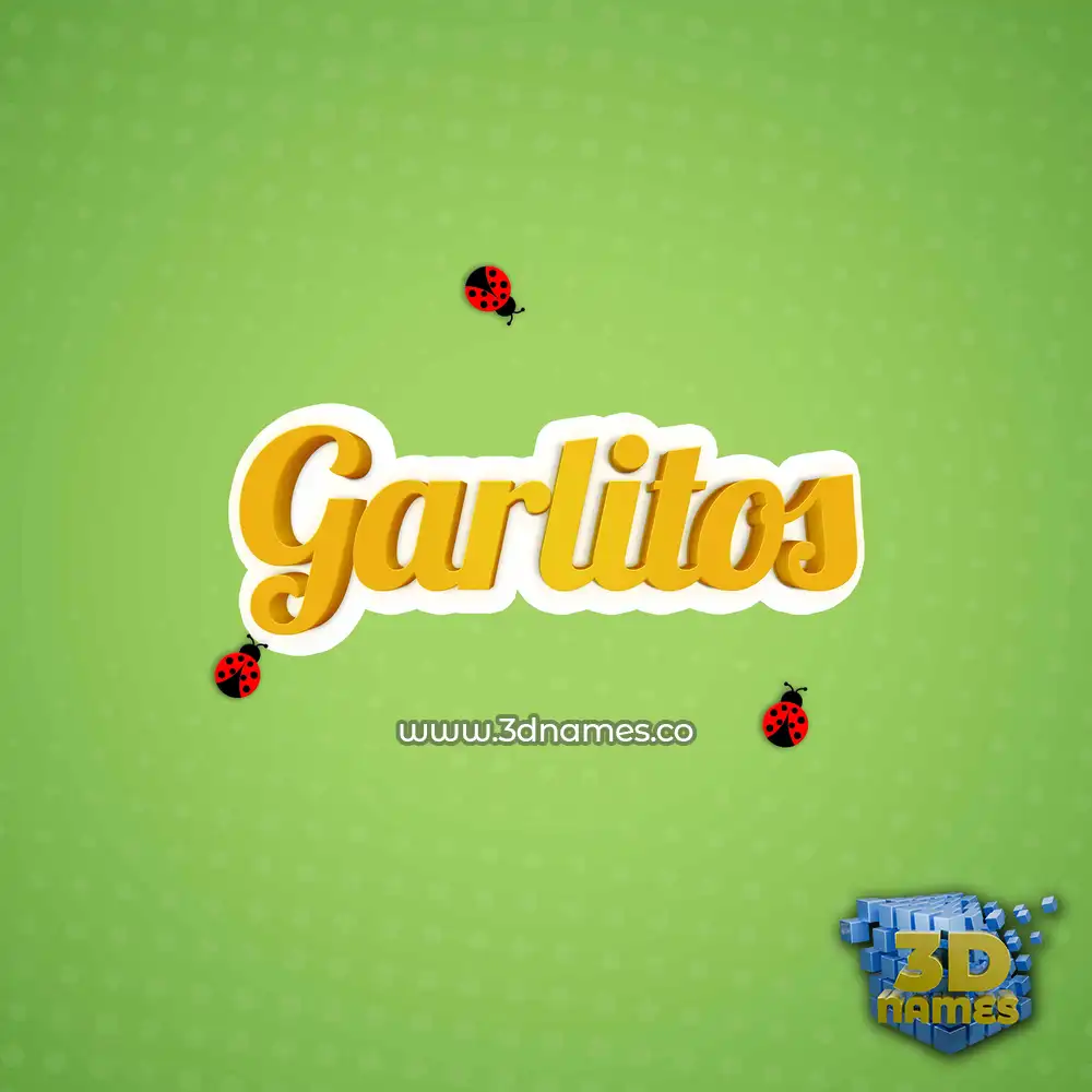 garlitos in Ladybugs style - 3D name wallpaper