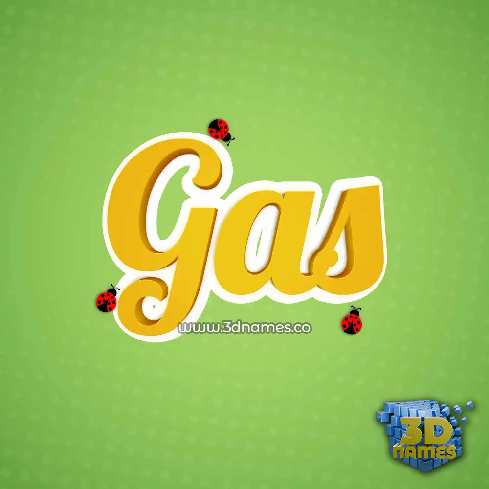 gas in Ladybugs style - 3D name wallpaper