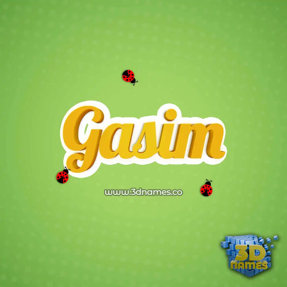 gasim in Ladybugs style - 3D name wallpaper