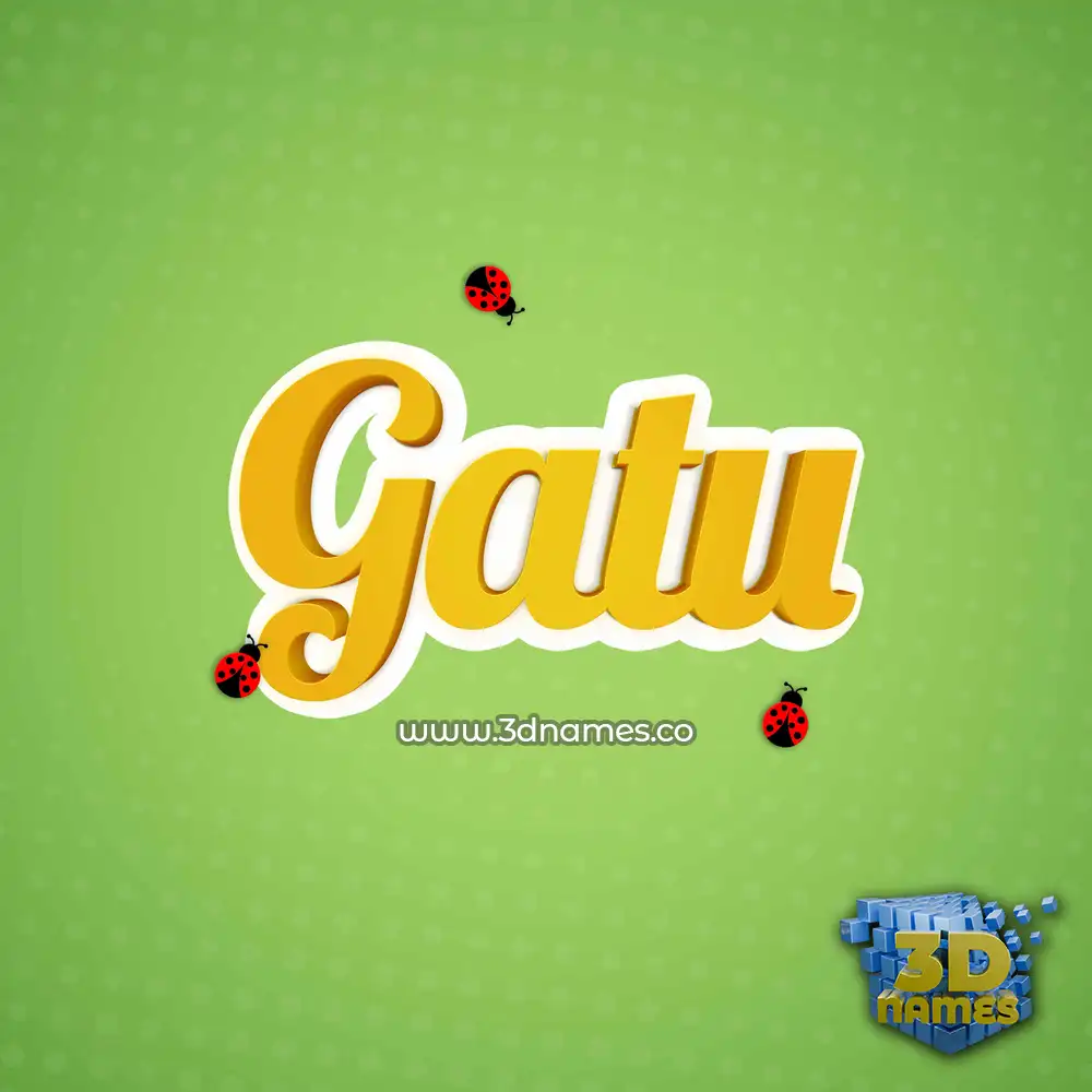 gatu in Ladybugs style - 3D name wallpaper