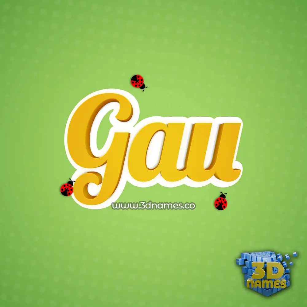 gau in Ladybugs style - 3D name wallpaper