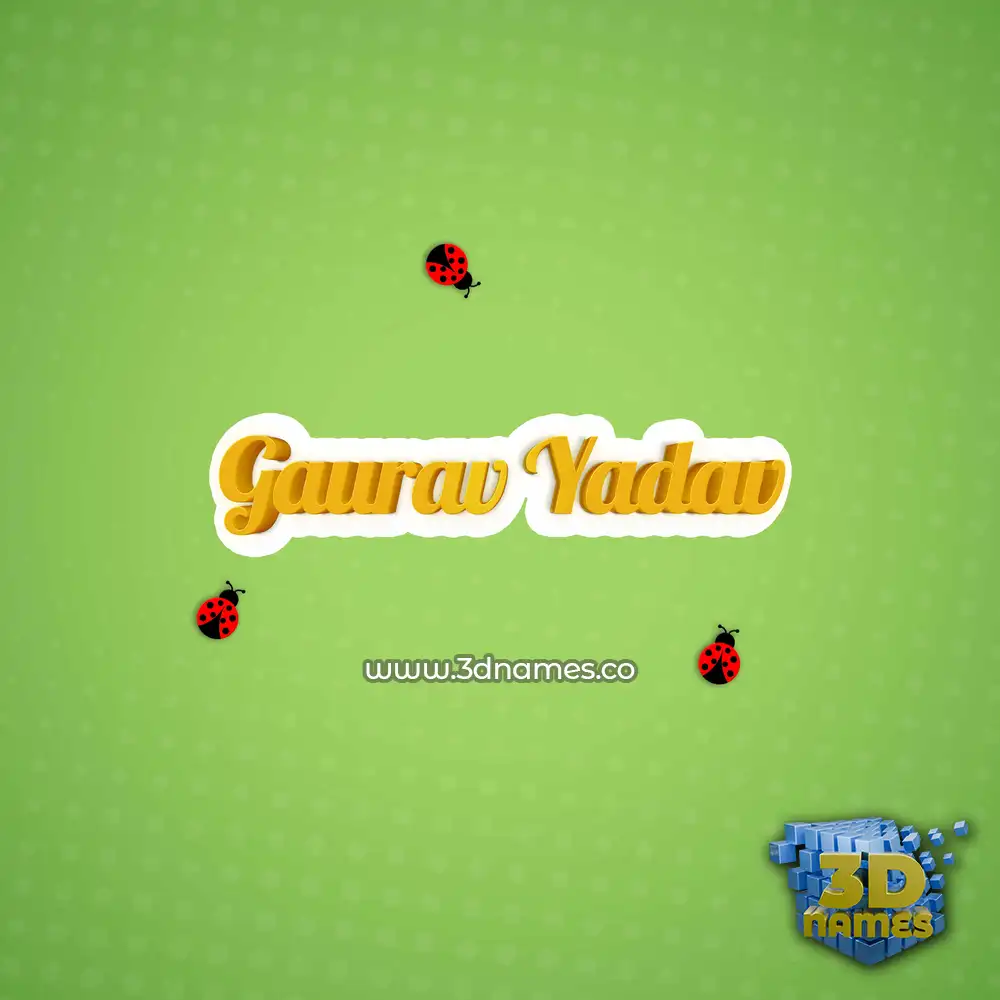 gaurav yadav in Ladybugs style - 3D name wallpaper