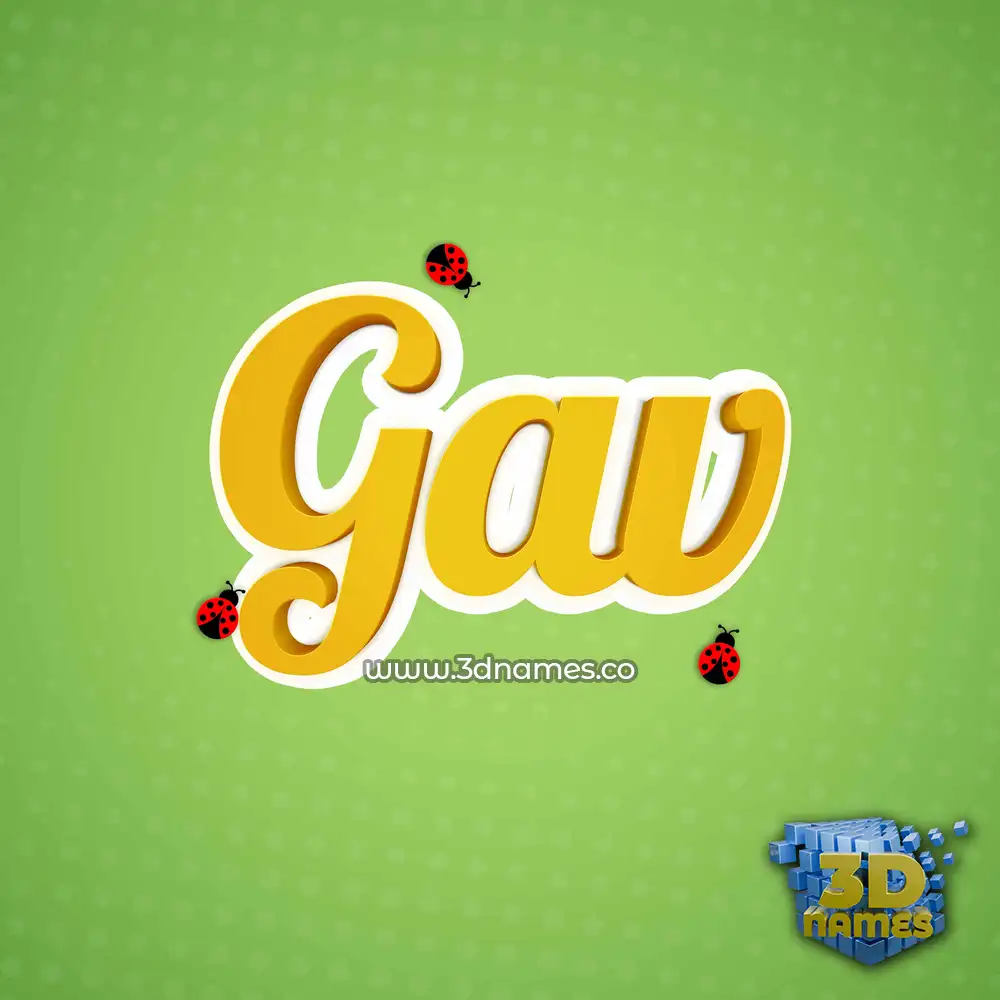 gav in Ladybugs style - 3D name wallpaper