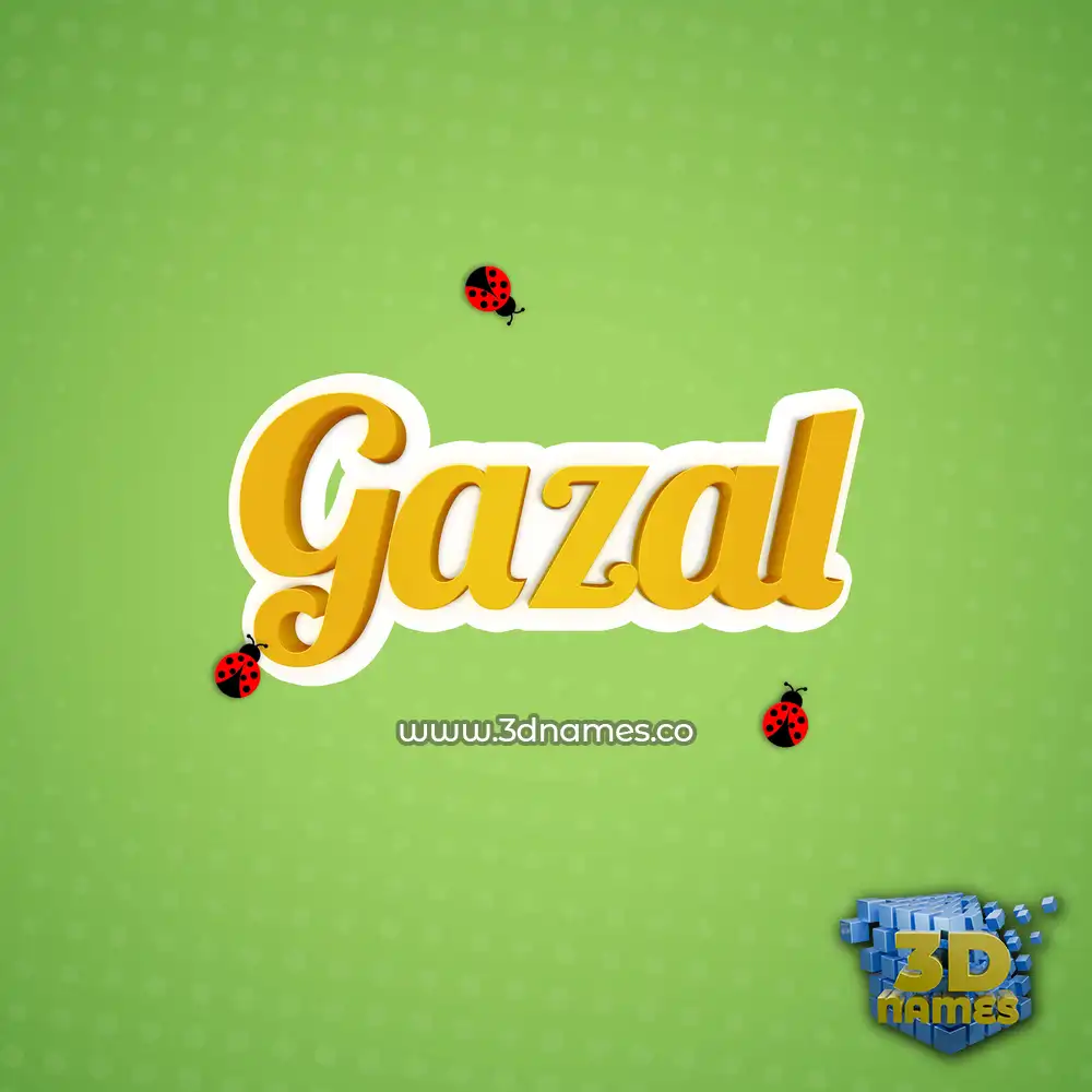 gazal in Ladybugs style - 3D name wallpaper