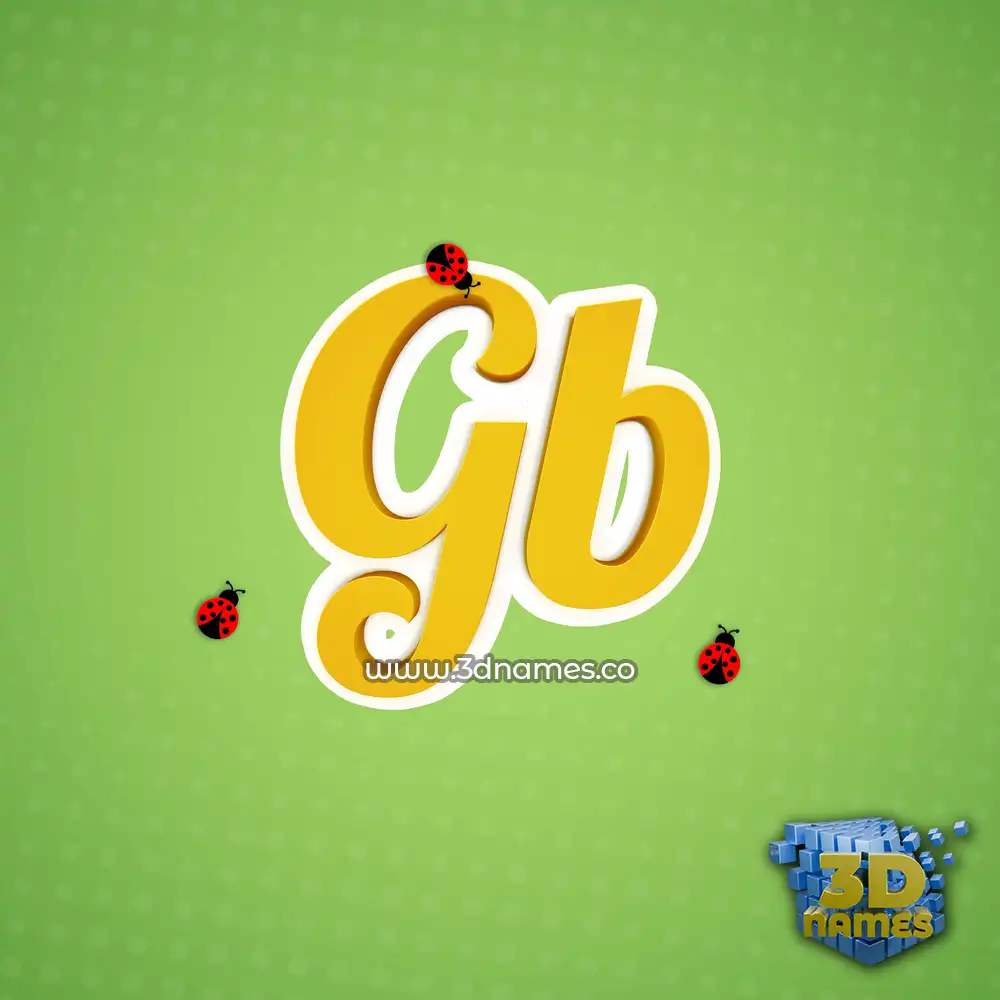 gb in Ladybugs style - 3D name wallpaper