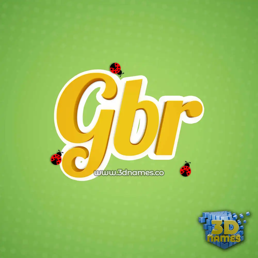 gbr in Ladybugs style - 3D name wallpaper