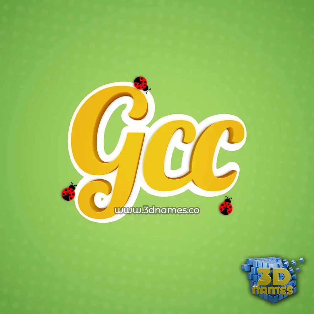 gcc in Ladybugs style - 3D name wallpaper