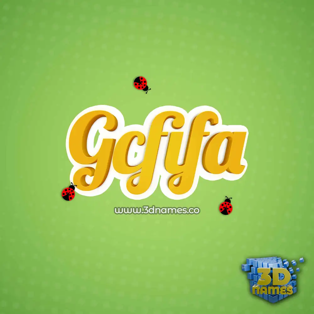 gcfifa in Ladybugs style - 3D name wallpaper