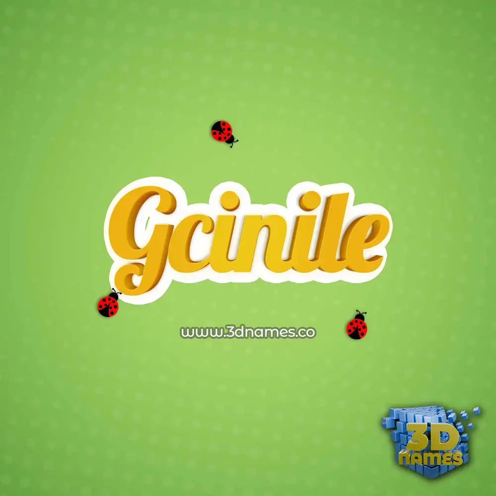gcinile in Ladybugs style - 3D name wallpaper