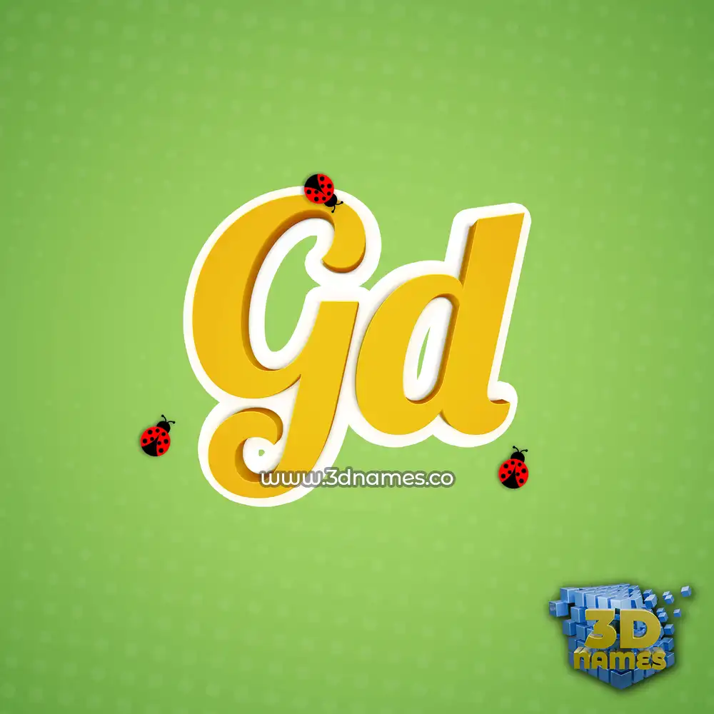 gd in Ladybugs style - 3D name wallpaper
