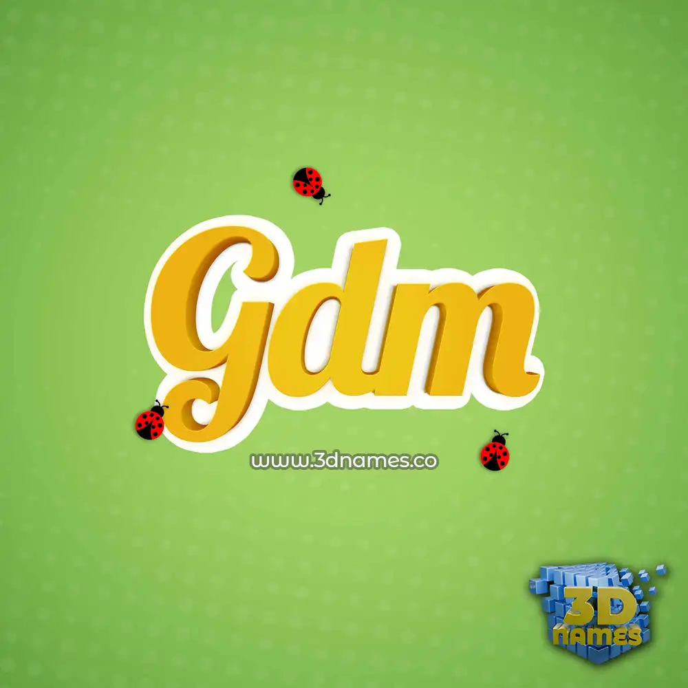 gdm in Ladybugs style - 3D name wallpaper